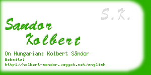 sandor kolbert business card