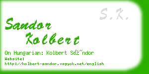 sandor kolbert business card